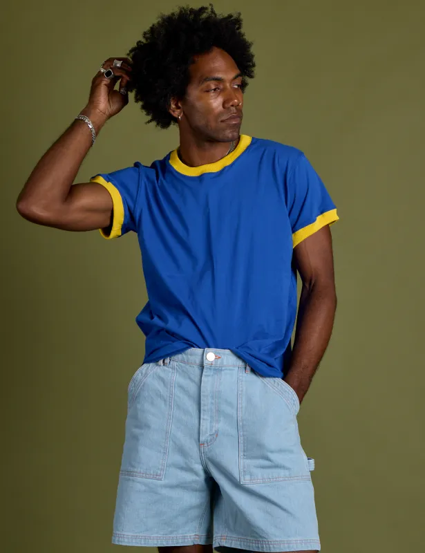 Vintage Ringer Tee - Royal Blue made by Big Bud Press