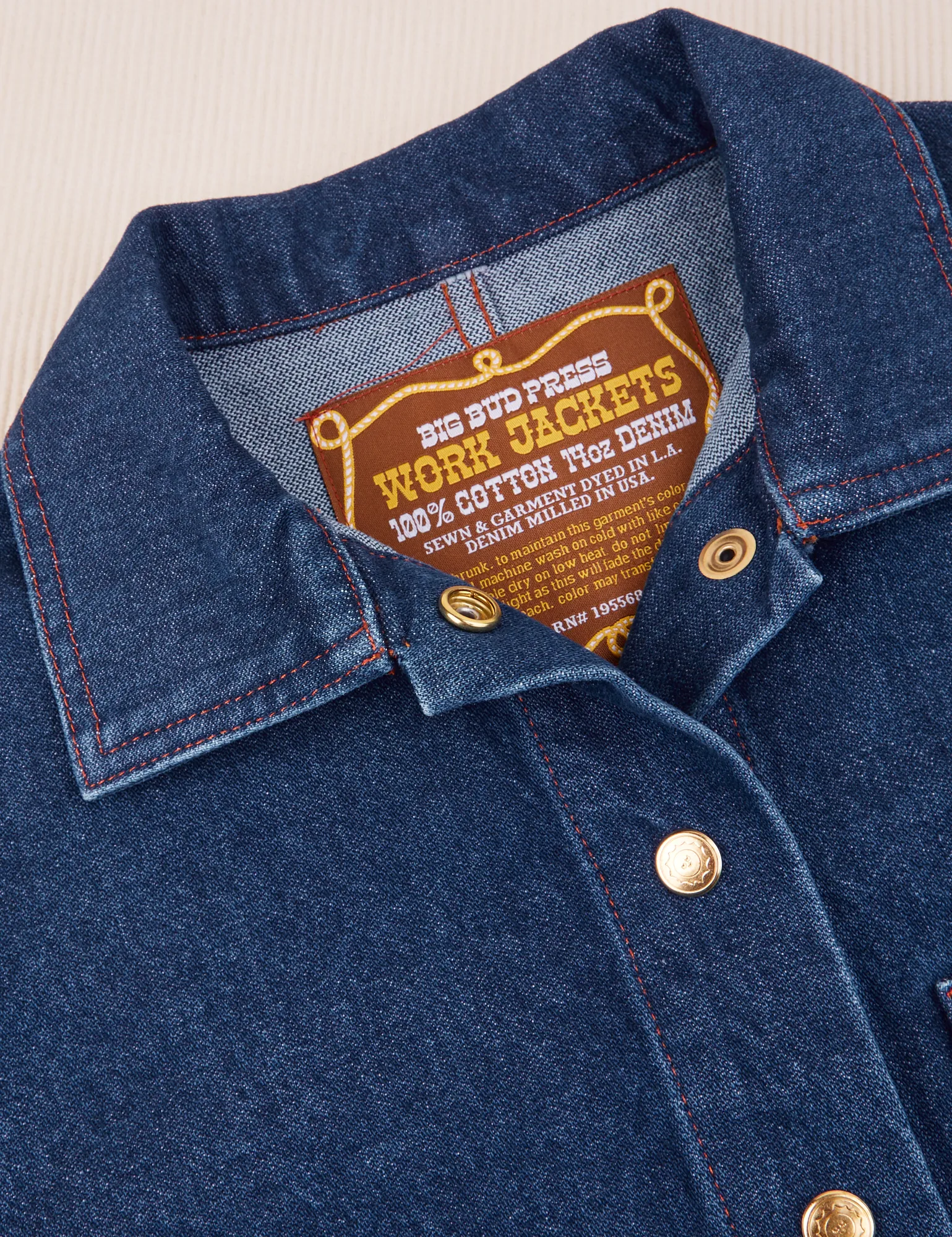 Indigo Denim Work Jacket - Dark Wash sold by Big Bud Press product image thumbnail 3