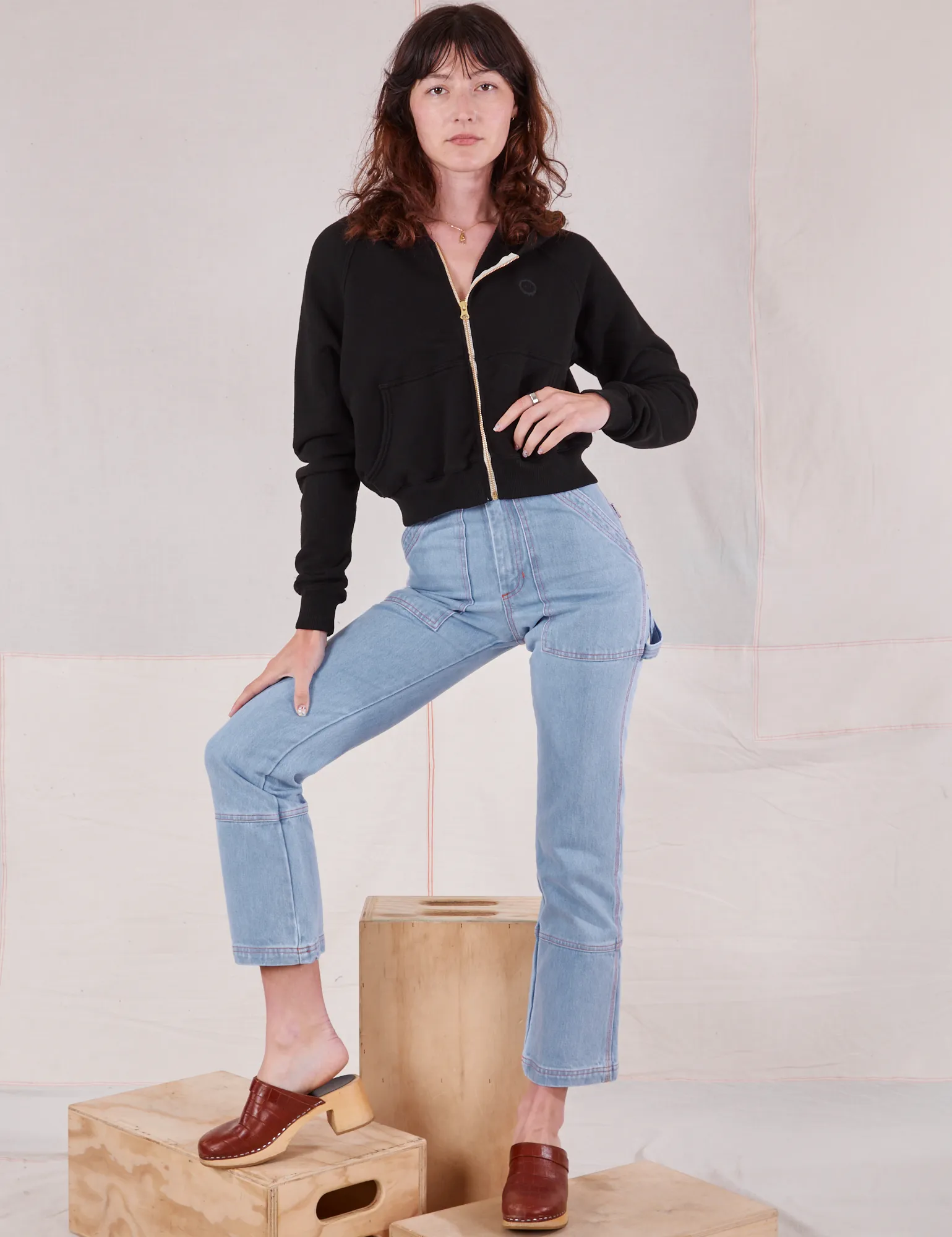 Cropped Zip Hoodie - Basic Black sold by Big Bud Press product image thumbnail 5