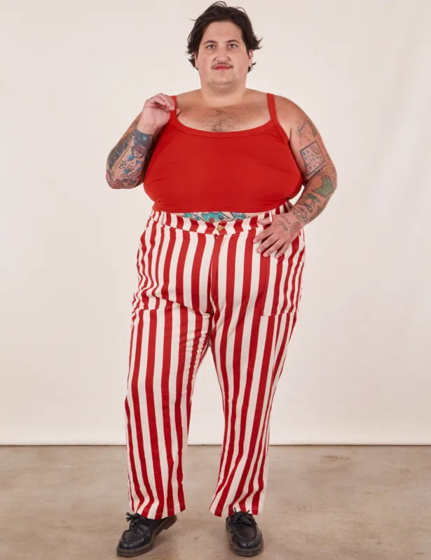 Work Pants - Cherry Stripe *FINAL SALE* sold by Big Bud Press