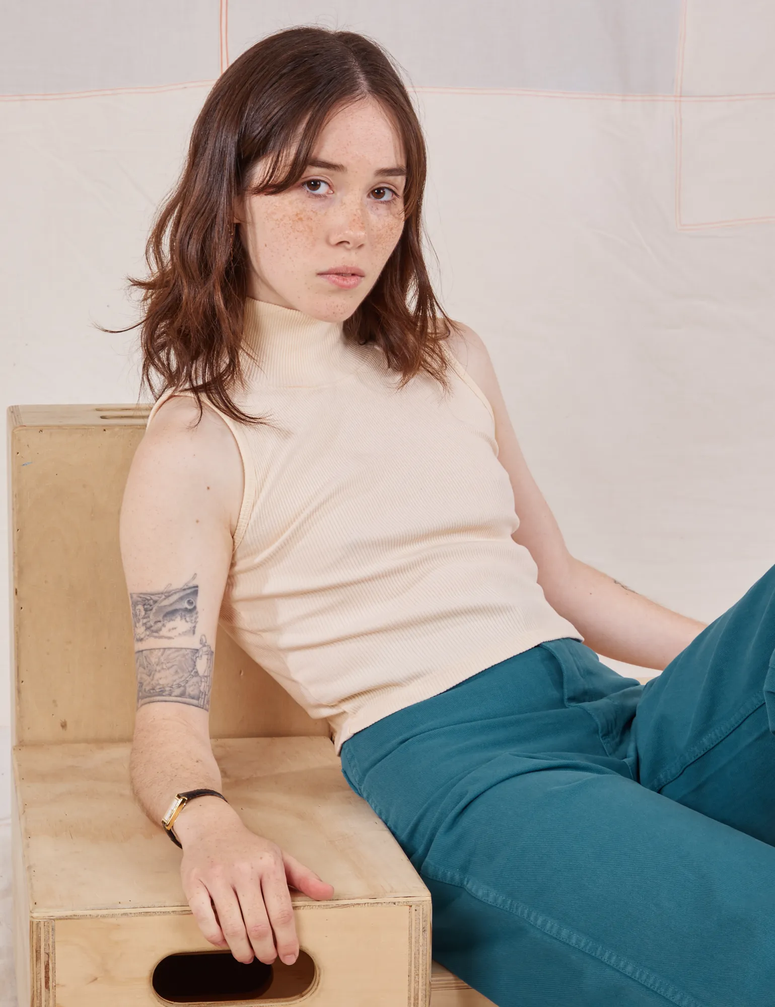 Sleeveless Essential Turtleneck - Vintage Tee Off-White sold by Big Bud Press