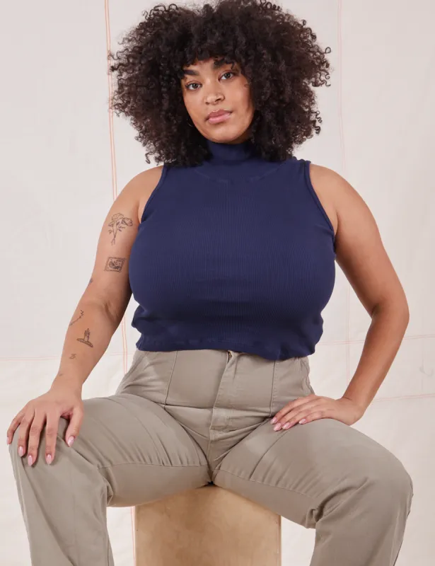 Sleeveless Essential Turtleneck - Navy Blue *FINAL SALE* sold by Big Bud Press