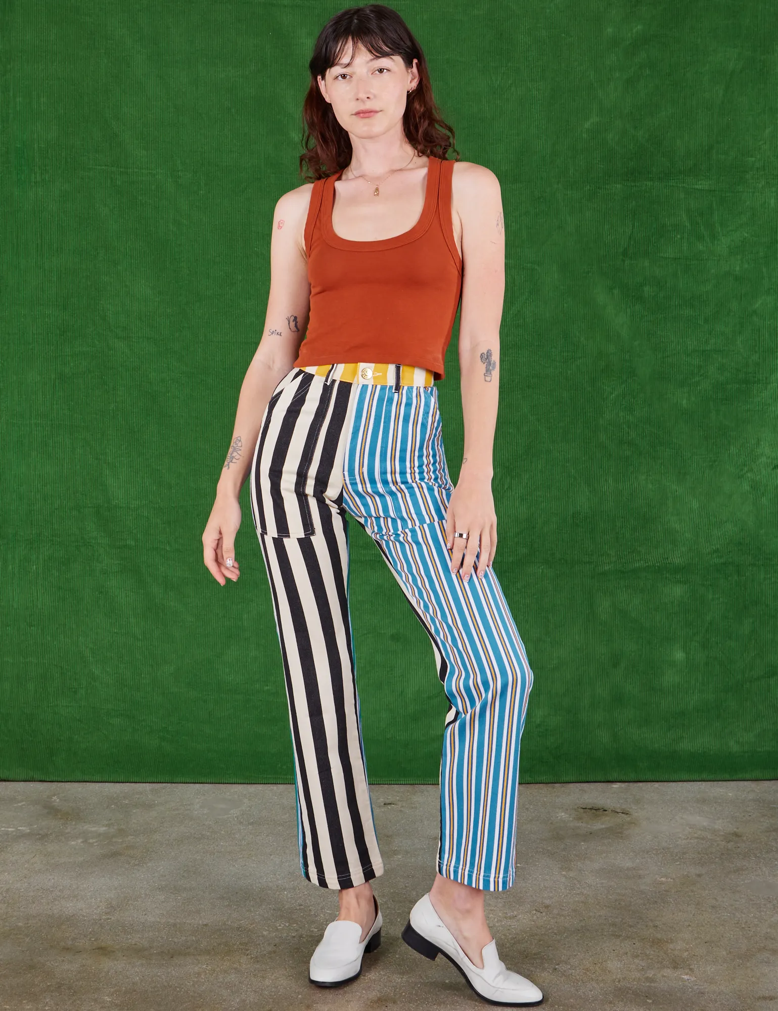 ボトムス mabli 25ss meadow stripe pants & necktie Mismatched Stripe Work Pants | Parallel