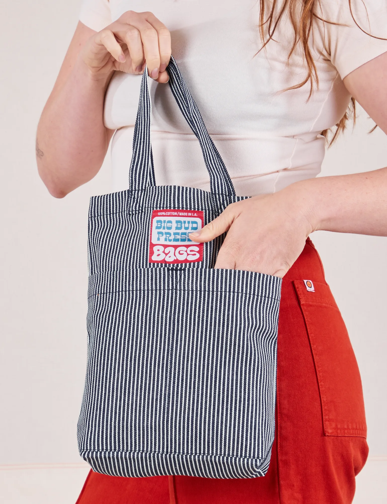 Railroad Stripe Denim Mini Tote sold by Big Bud Press product image thumbnail 4