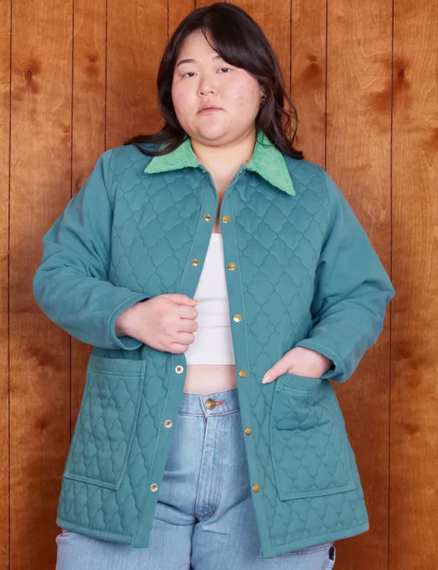 Quilted Overcoat - Marine Blue sold by Big Bud Press