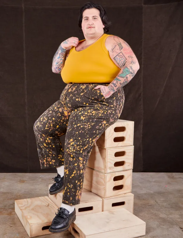 Marble Splatter Work Pants - Espresso Brown *FINAL SALE* sold by Big Bud Press