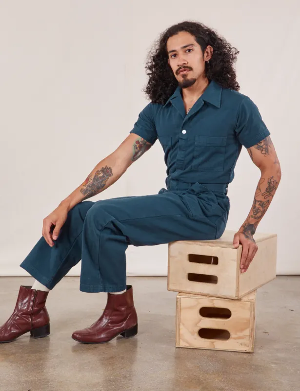 Short Sleeve Jumpsuit - Lagoon sold by Big Bud Press