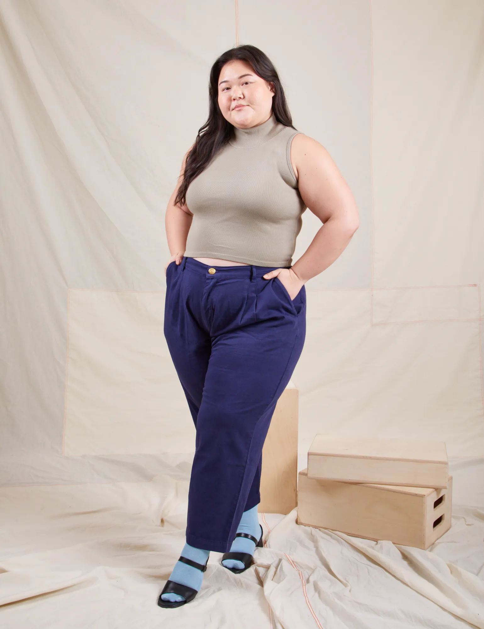 Sleeveless Essential Turtleneck - Khaki Grey *FINAL SALE* sold by Big Bud Press product image thumbnail 5