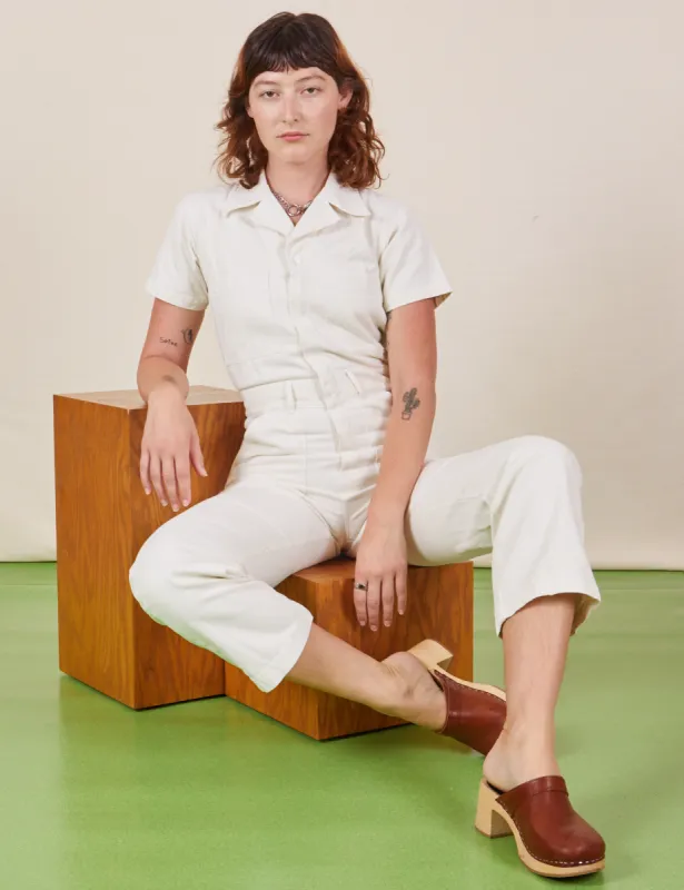 Short Sleeve Jumpsuit - Vintage Tee Off-White sold by Big Bud Press
