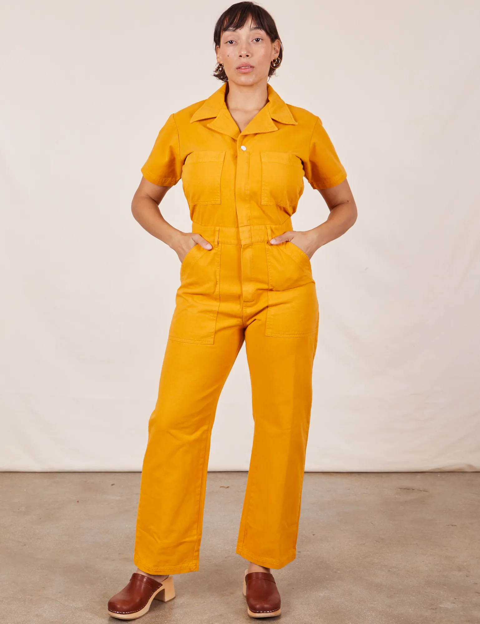 Short Sleeve Jumpsuit - Mustard Yellow *FINAL SALE* sold by Big Bud Press product image thumbnail 3