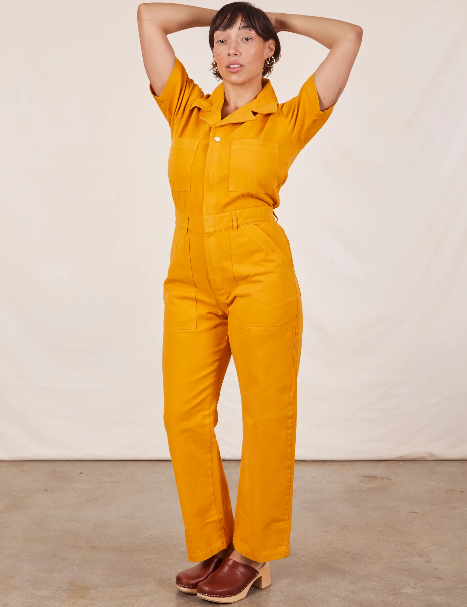 Short Sleeve Jumpsuit - Mustard Yellow *FINAL SALE* sold by Big Bud Press product image thumbnail 5