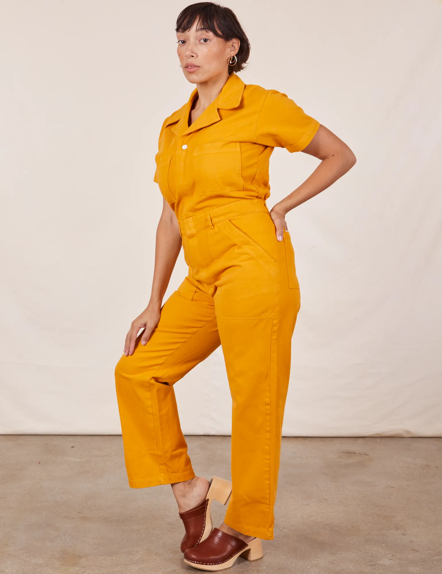 Short Sleeve Jumpsuit - Mustard Yellow *FINAL SALE* sold by Big Bud Press product image thumbnail 4