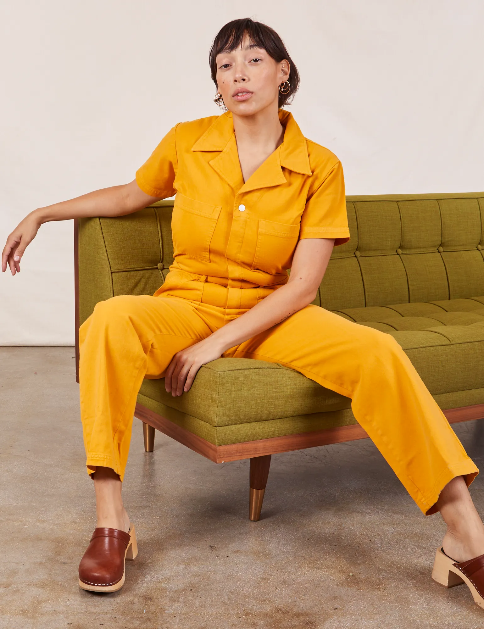 Short Sleeve Jumpsuit - Mustard Yellow *FINAL SALE* sold by Big Bud Press