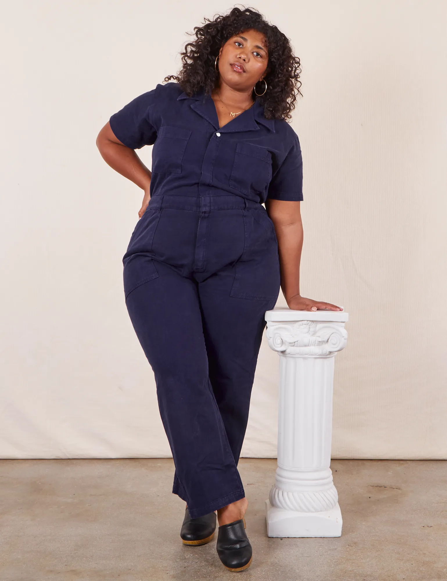 Short Sleeve Jumpsuit - Navy Blue sold by Big Bud Press