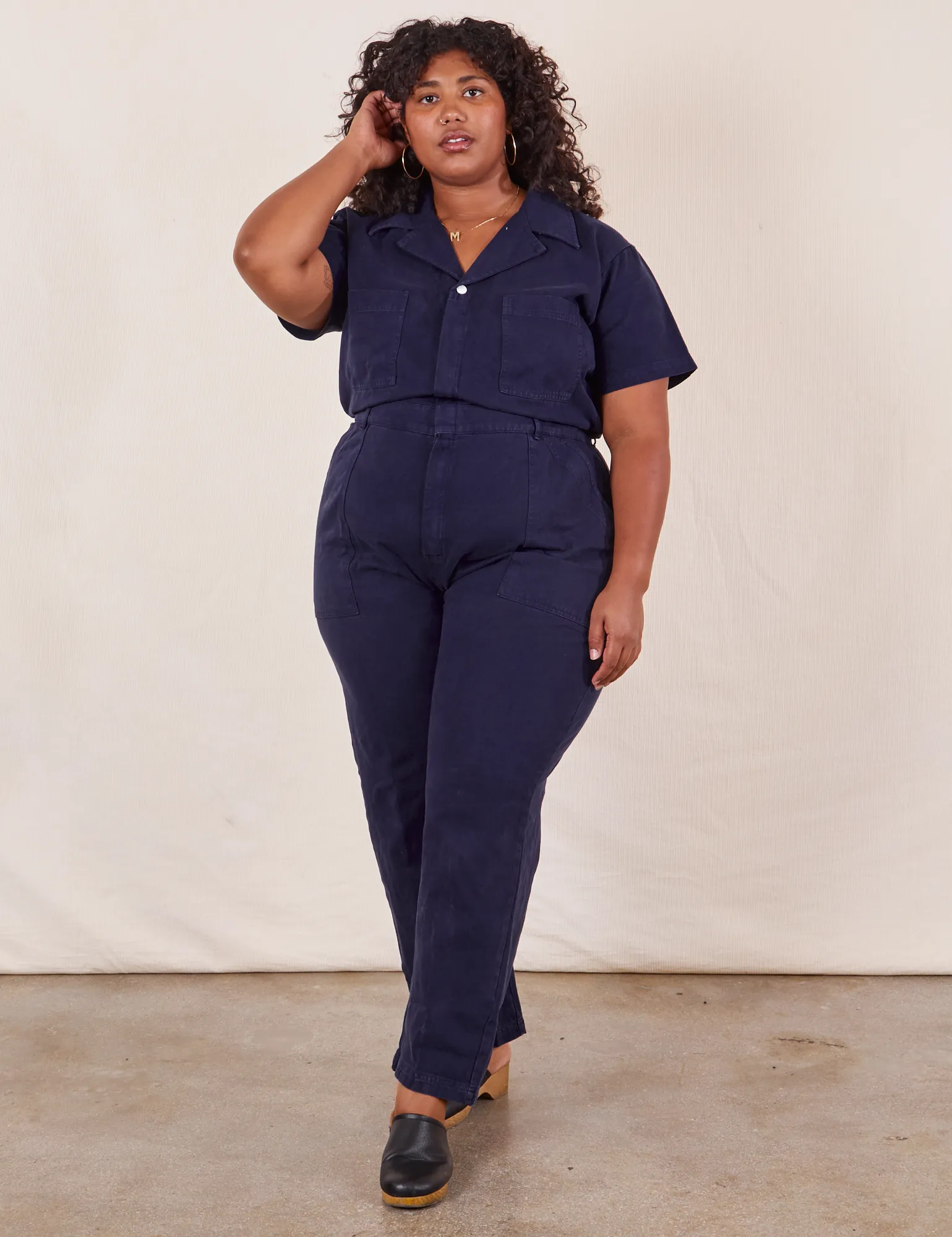 Short Sleeve Jumpsuit - Navy Blue sold by Big Bud Press product image thumbnail 3