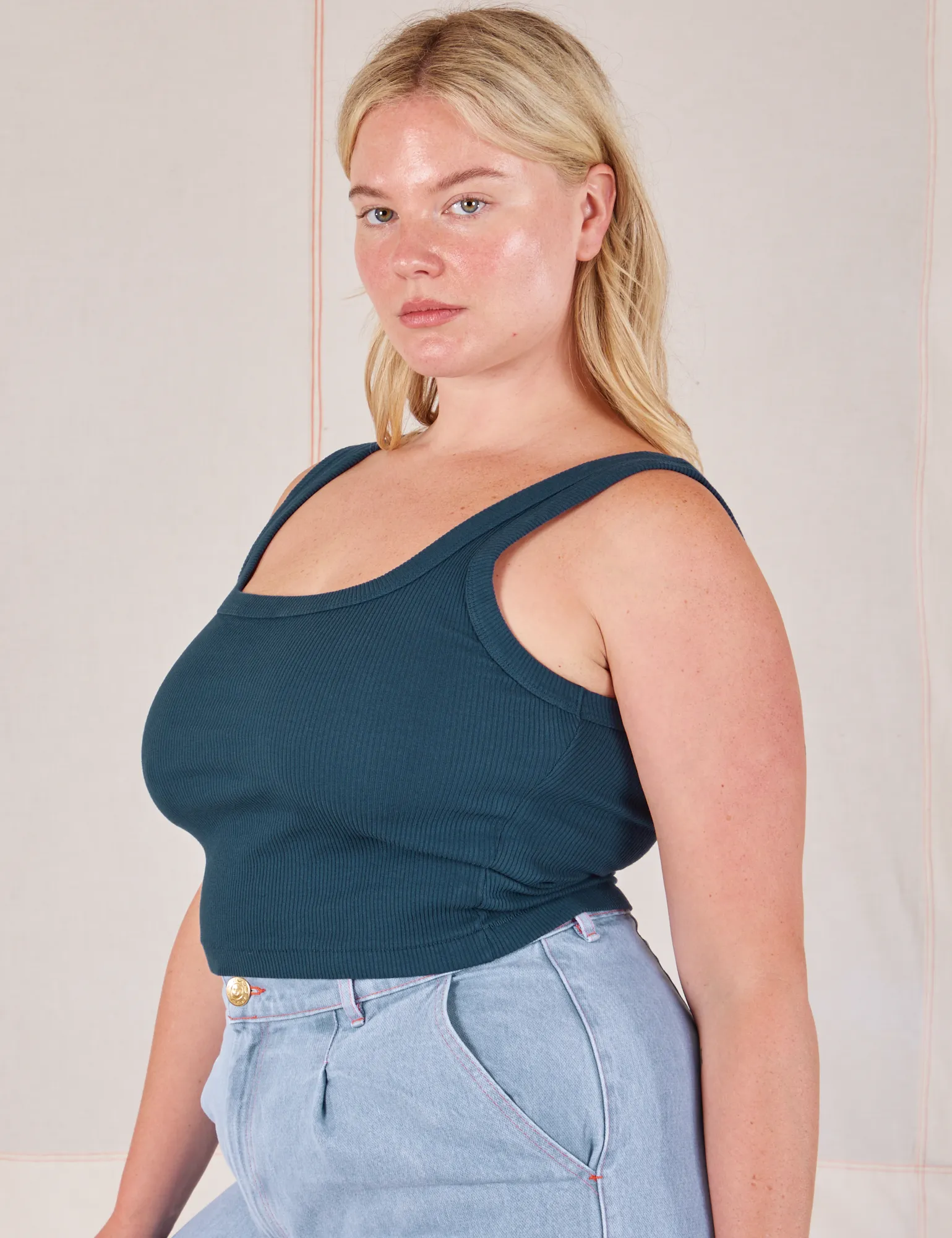 Square Neck Tank - Lagoon *FINAL SALE* sold by Big Bud Press product image thumbnail 4