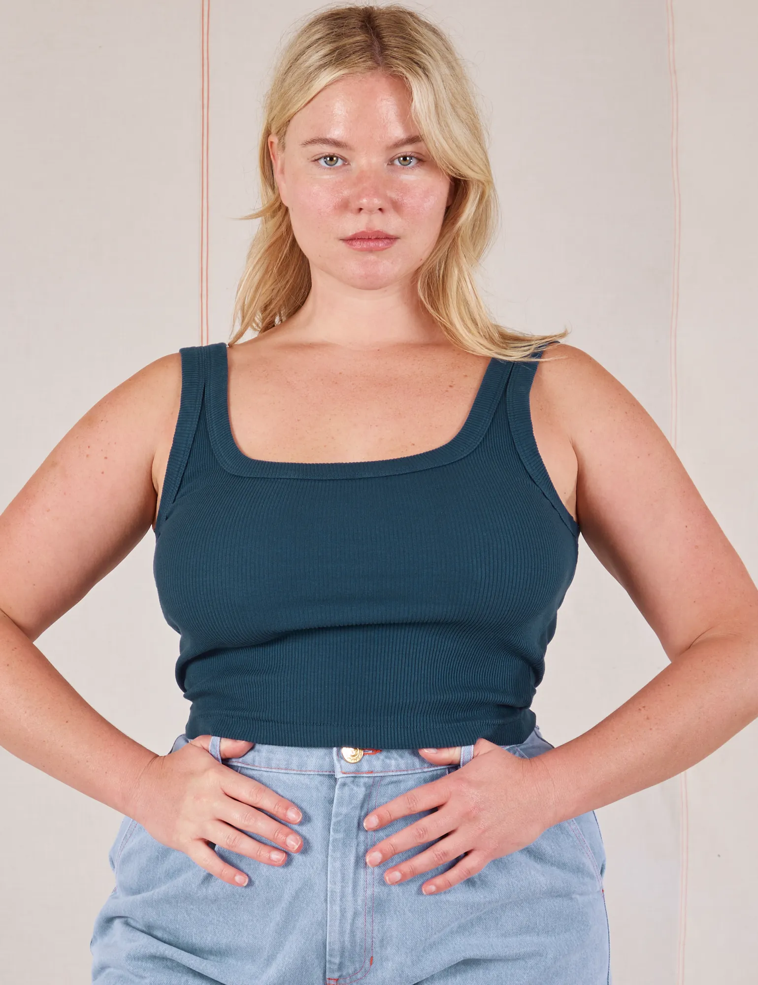 Square Neck Tank - Lagoon *FINAL SALE* sold by Big Bud Press product image thumbnail 3