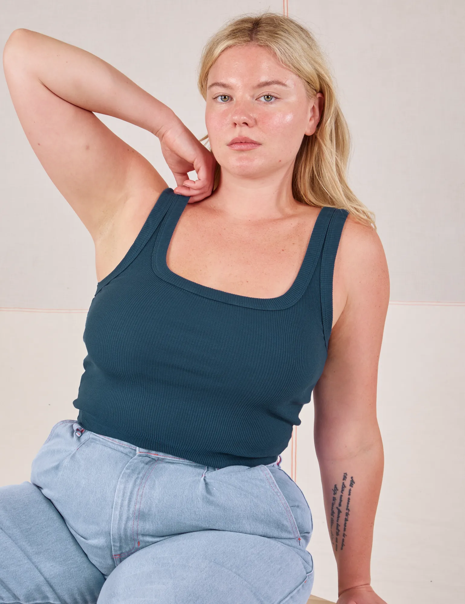 Square Neck Tank - Lagoon *FINAL SALE* sold by Big Bud Press