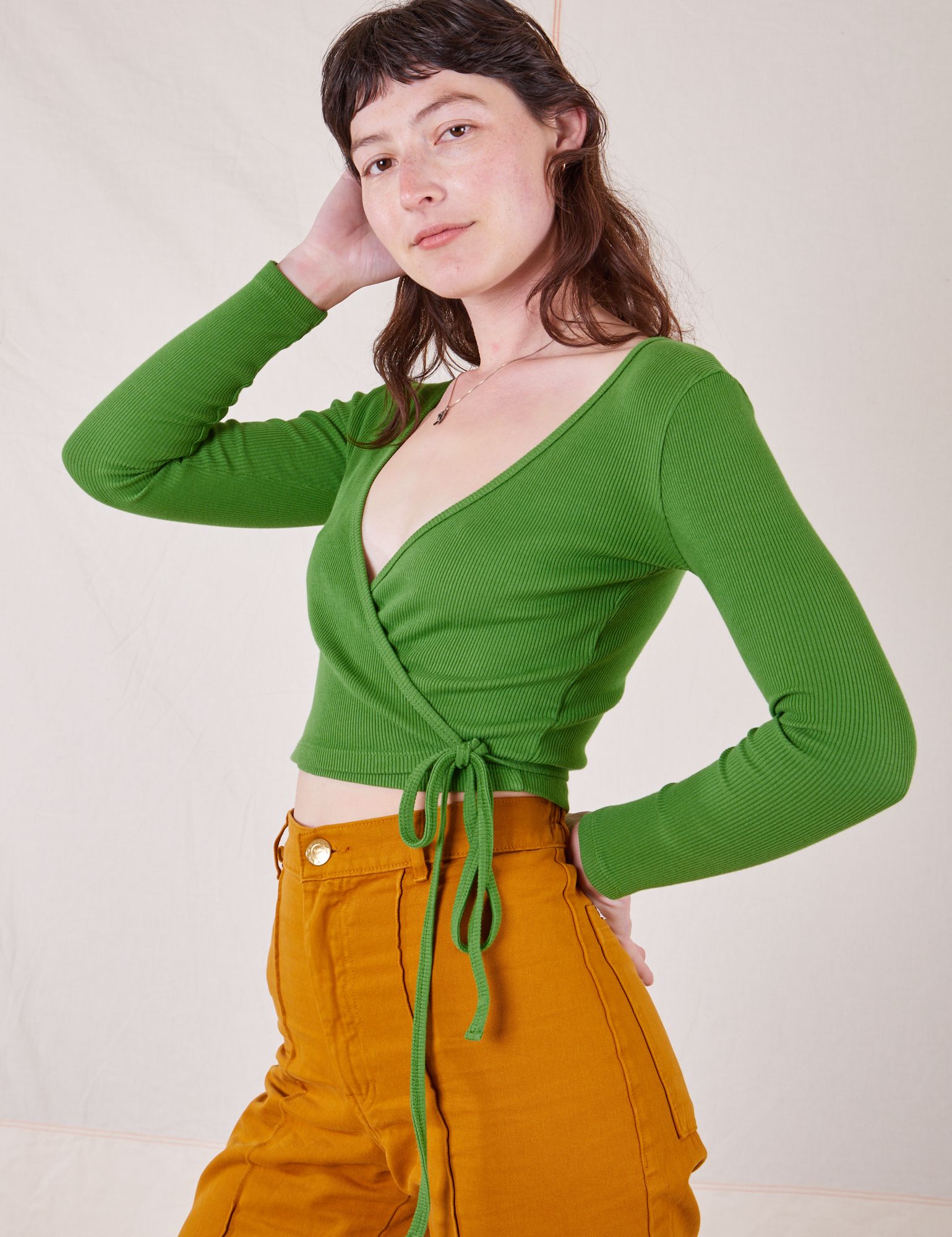 Wrap Top - Bright Olive sold by Big Bud Press