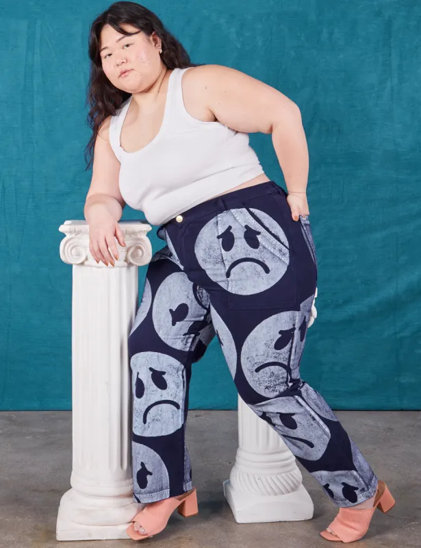 Icon Work Pants - Sad Face *FINAL SALE* sold by Big Bud Press