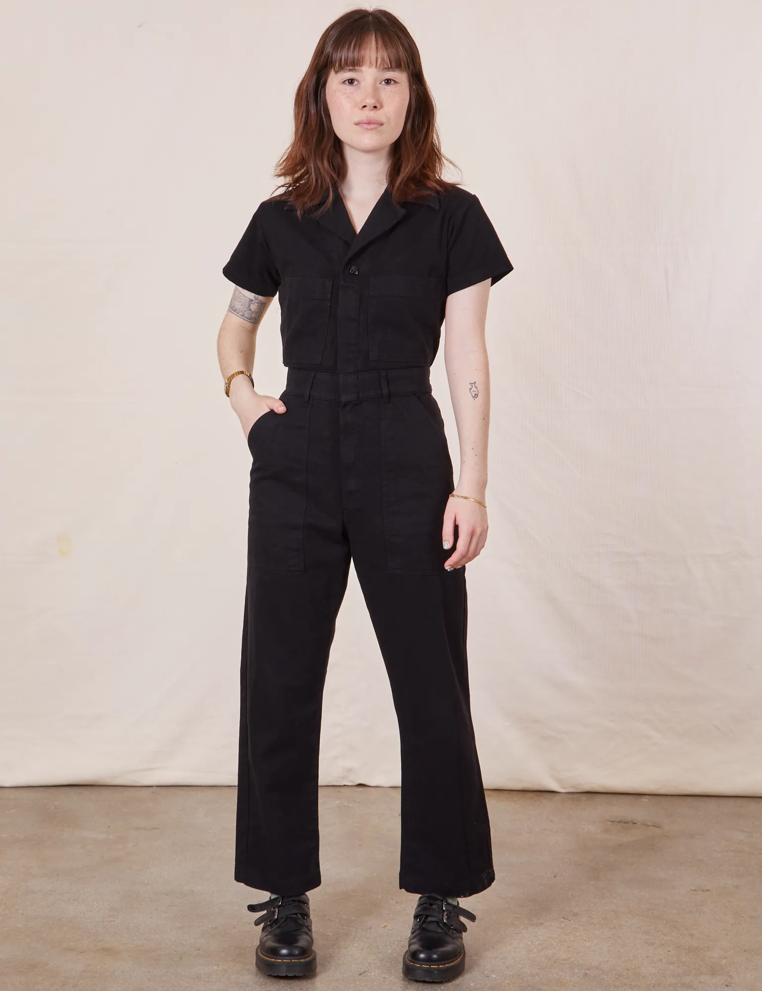 Petite Short Sleeve Jumpsuit - Basic Black sold by Big Bud Press product image thumbnail 3