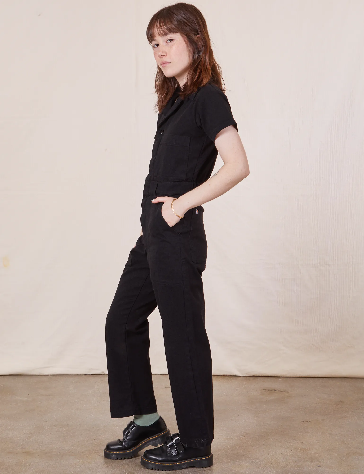 Petite Short Sleeve Jumpsuit - Basic Black sold by Big Bud Press product image thumbnail 5