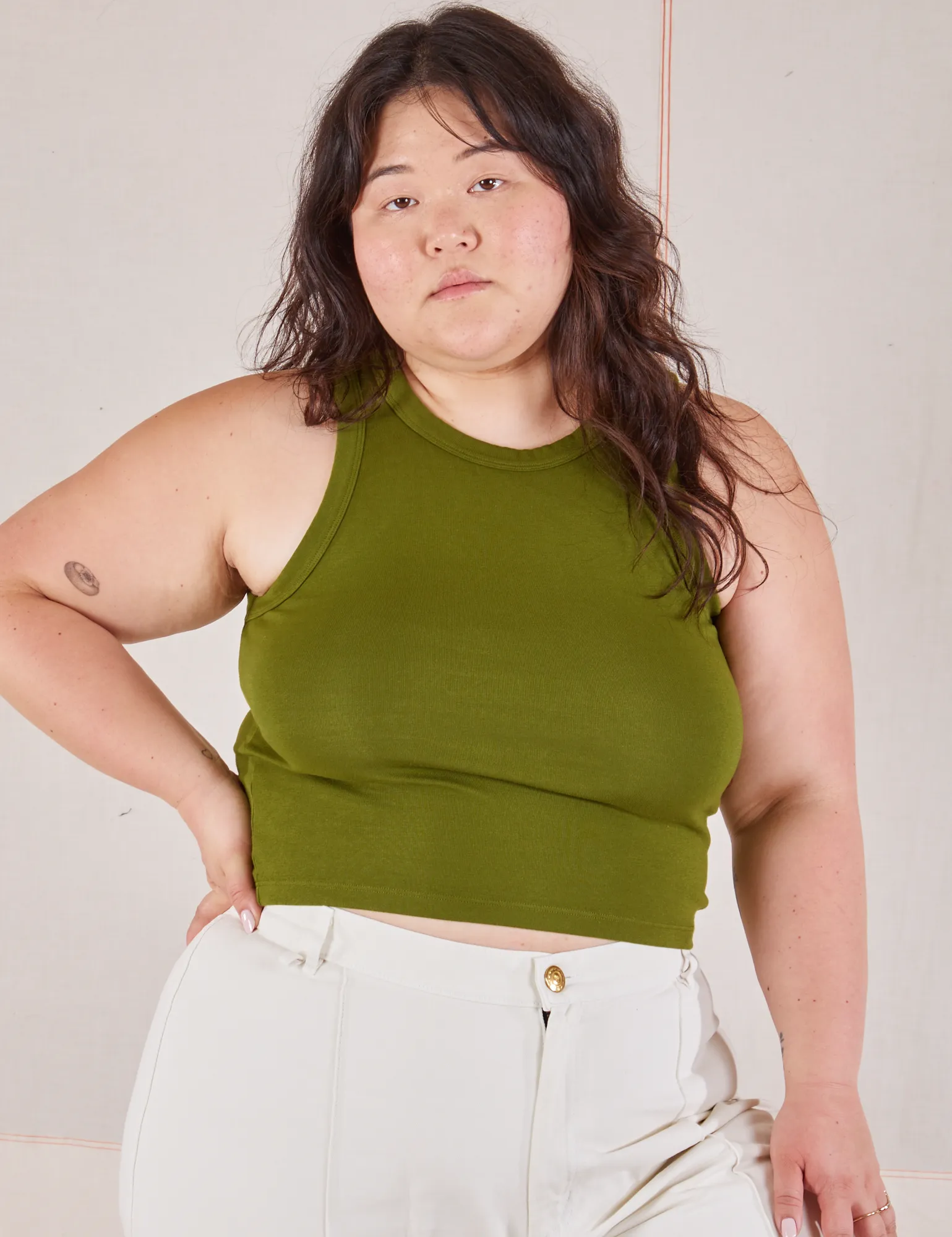 Racerback Tank - Summer Olive sold by Big Bud Press product image thumbnail 3