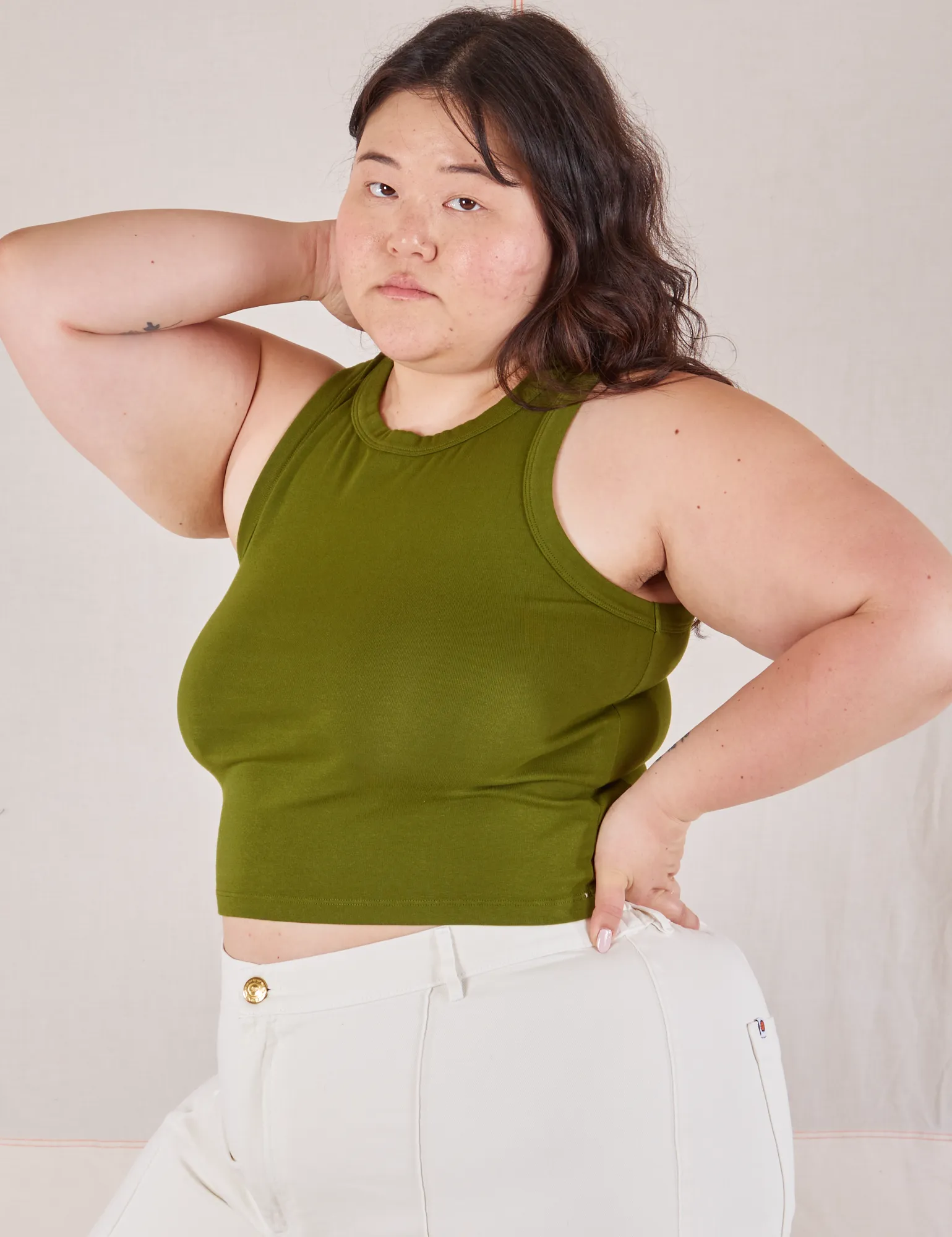 Racerback Tank - Summer Olive sold by Big Bud Press product image thumbnail 5