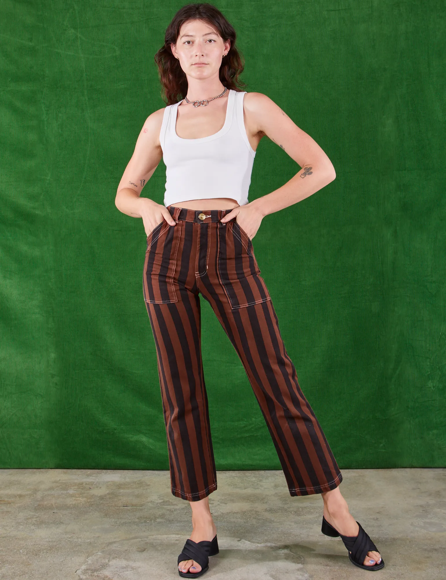 Black Stripe Work Pants - Fudgesicle Brown sold by Big Bud Press product image thumbnail 3