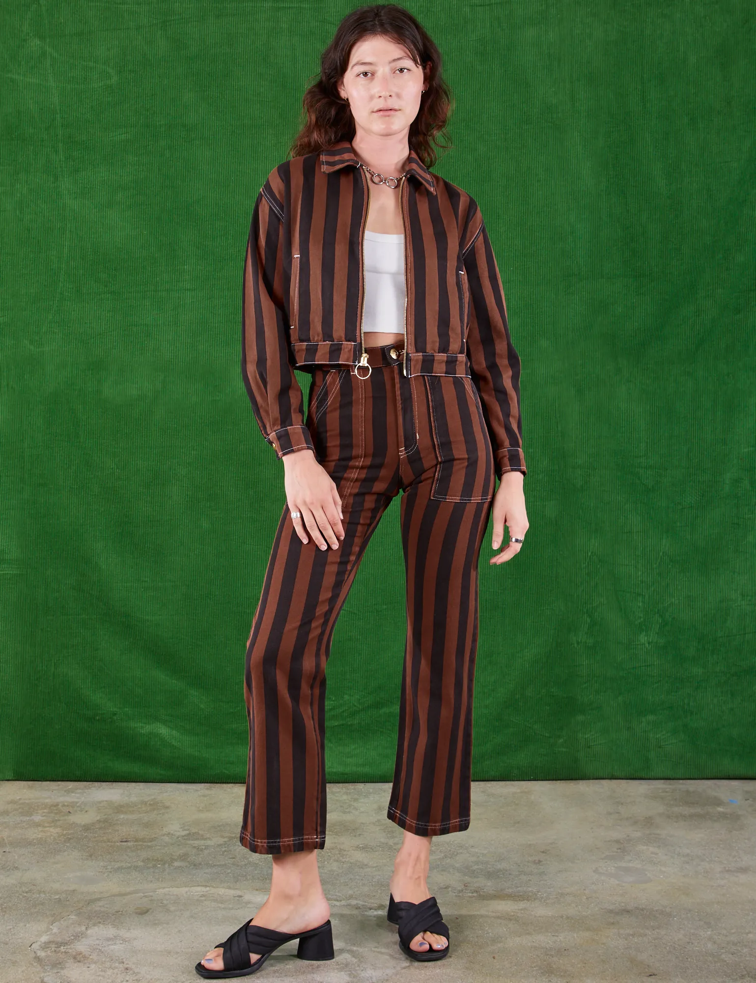 Black Stripe Work Pants - Fudgesicle Brown sold by Big Bud Press