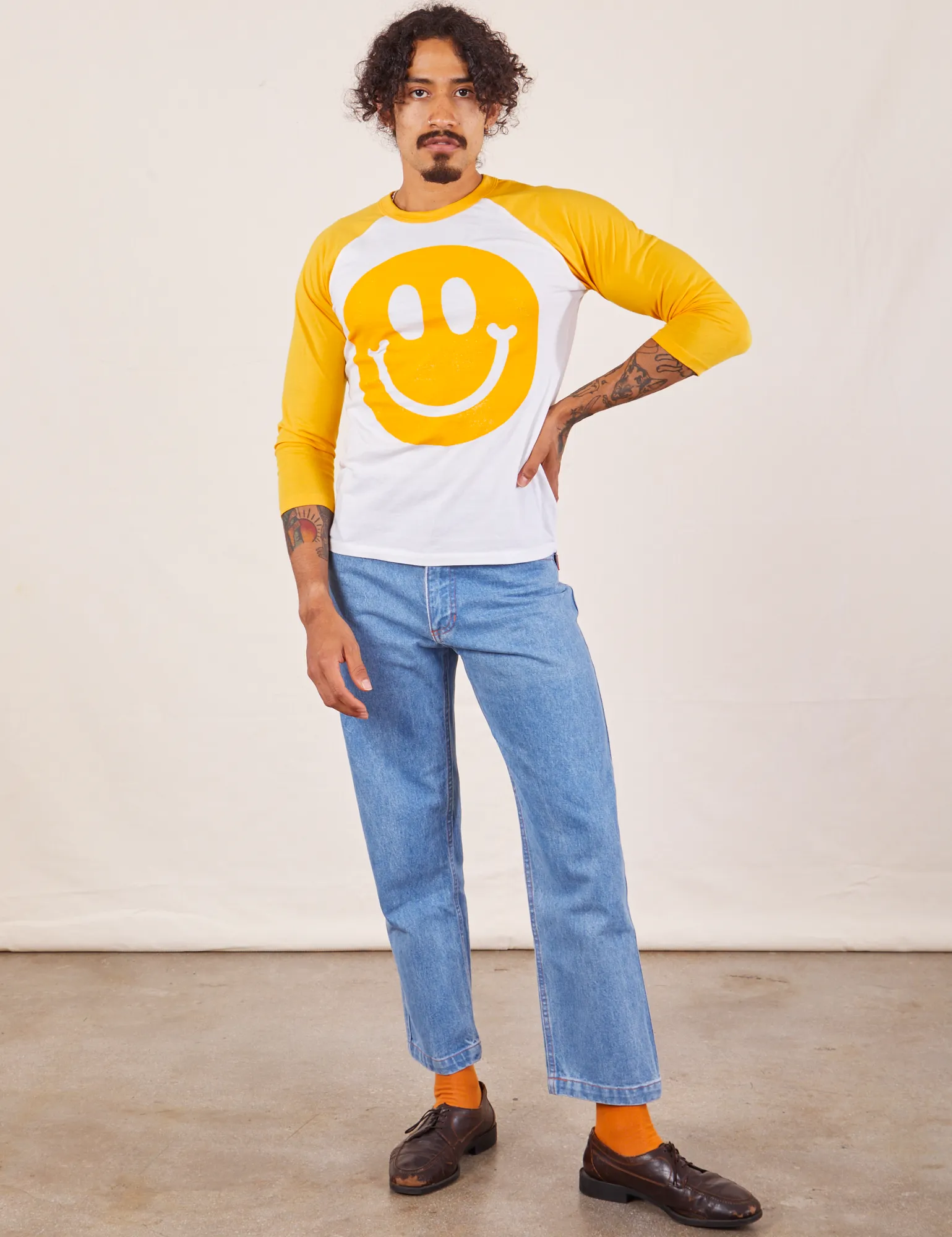 Paintstamp Smiley Raglan Tee sold by Big Bud Press product image thumbnail 3