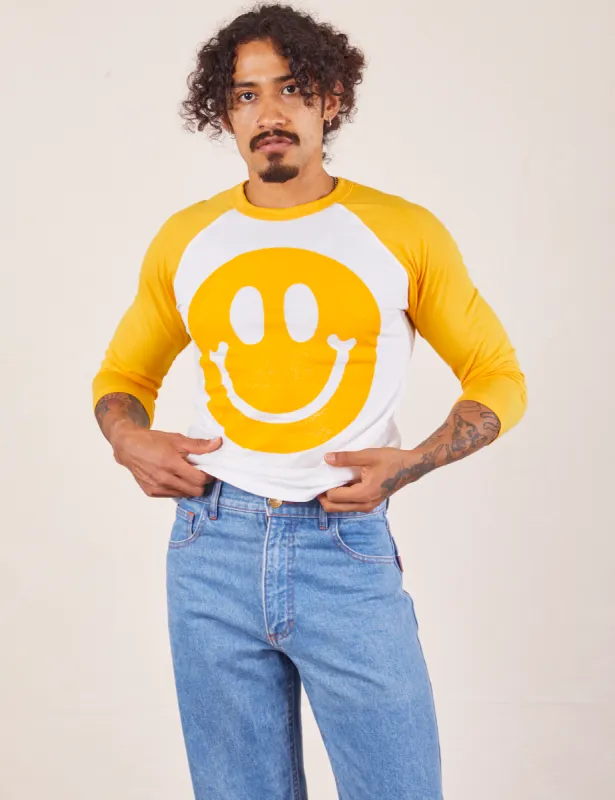 Paintstamp Smiley Raglan Tee sold by Big Bud Press