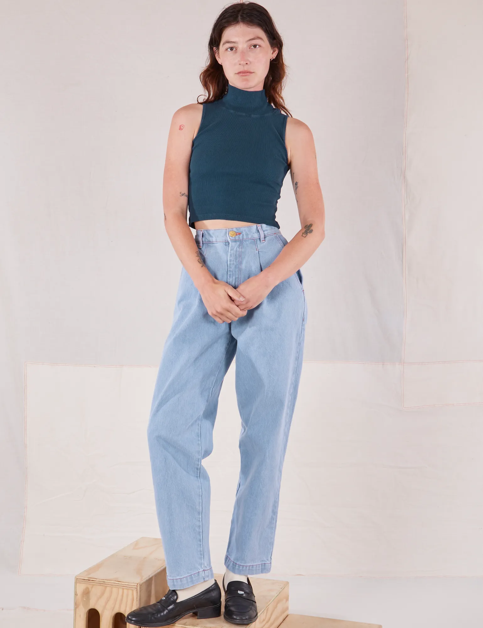 Sleeveless Essential Turtleneck - Lagoon sold by Big Bud Press product image thumbnail 5