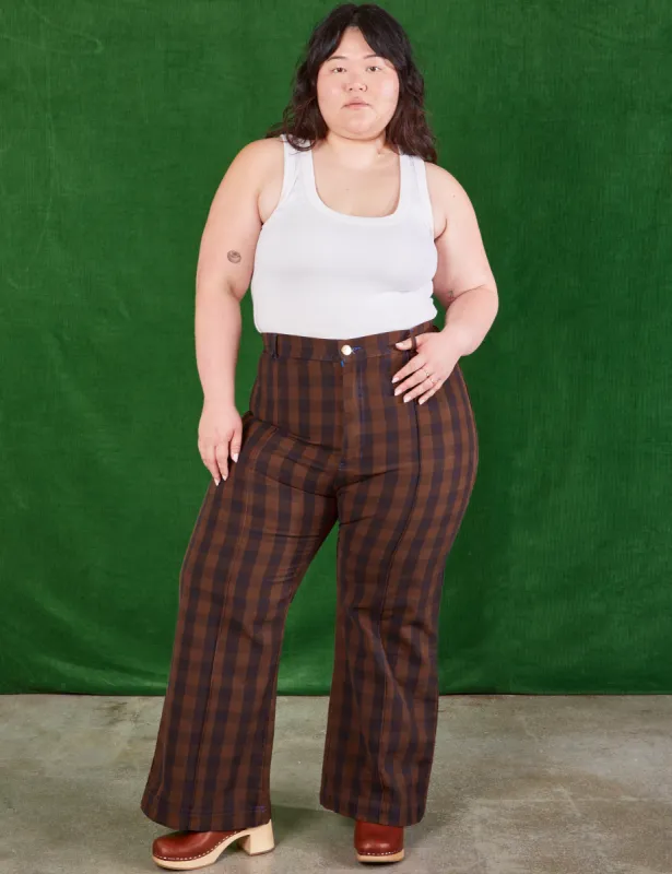 Gingham Western Pants - Fudge Brown *FINAL SALE* sold by Big Bud Press