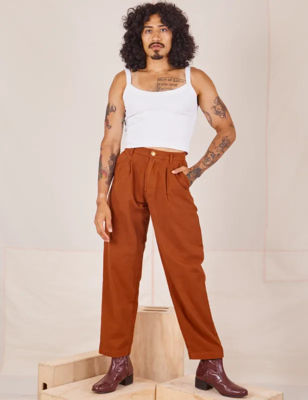 Heavyweight Trousers - Burnt Terracotta sold by Big Bud Press