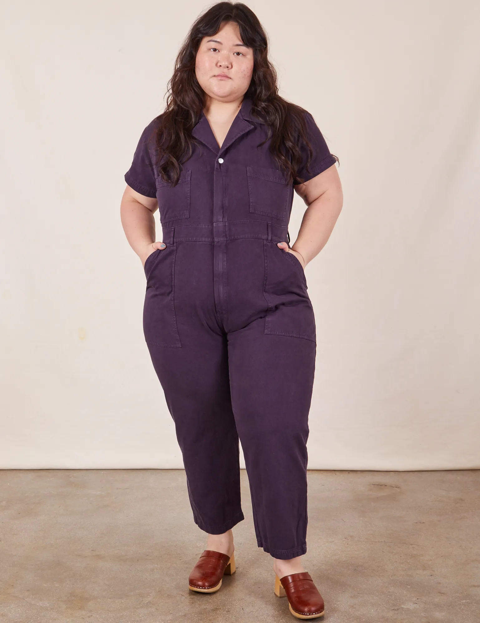 Petite Short Sleeve Jumpsuit - Nebula Purple *FINAL SALE* sold by Big Bud Press
