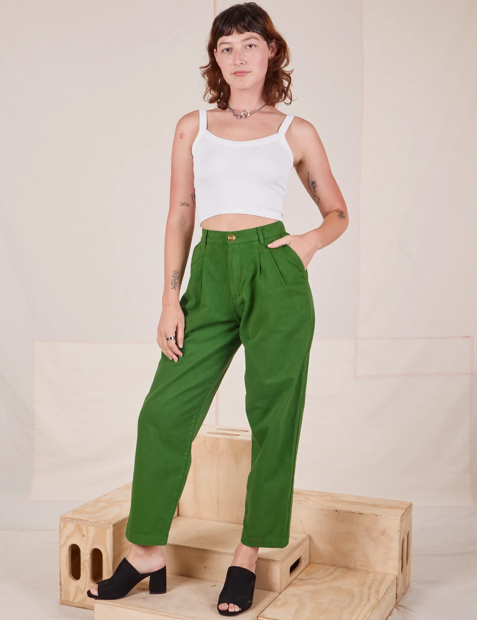 Heavyweight Trousers - Lawn Green *FINAL SALE* sold by Big Bud Press