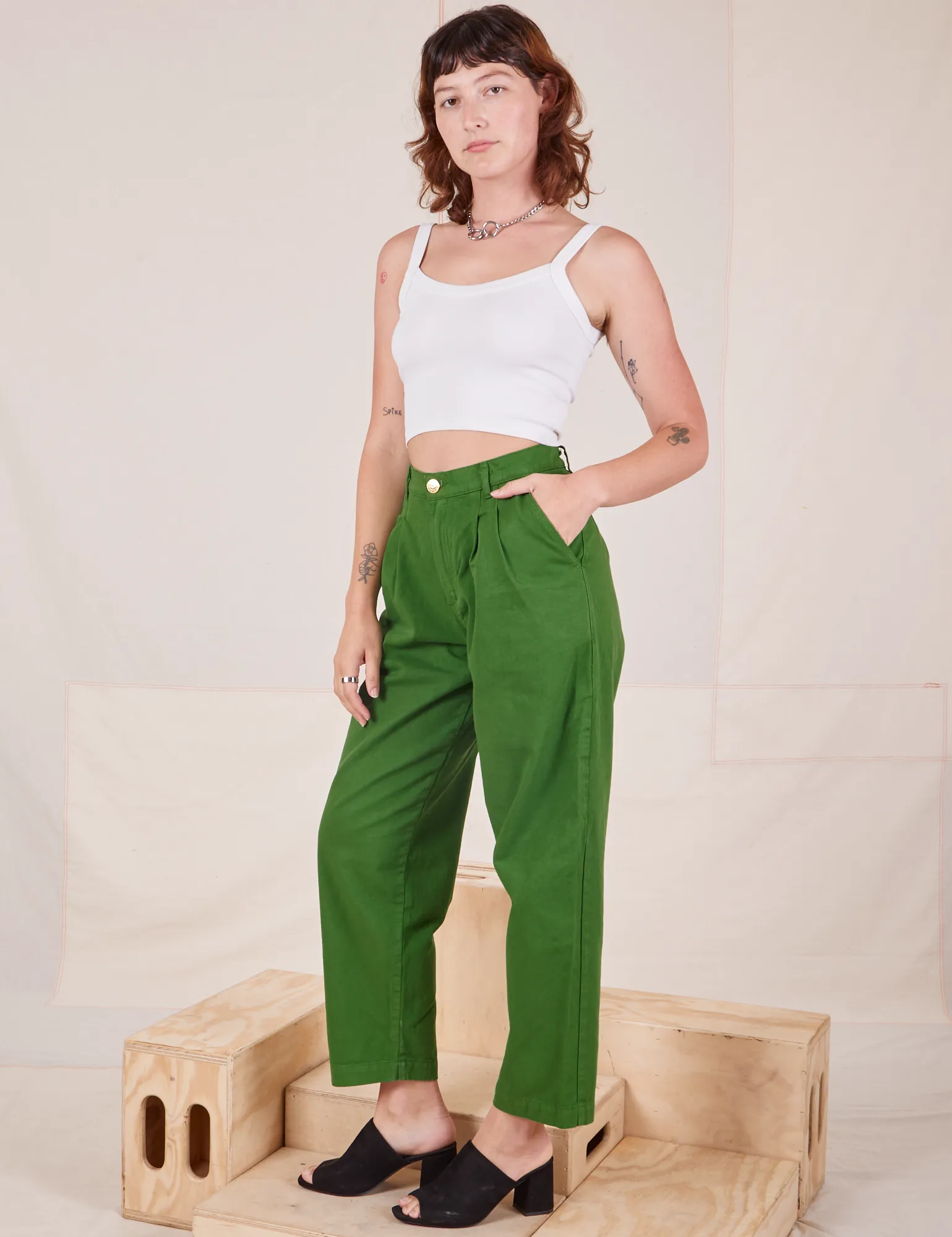 Heavyweight Trousers - Lawn Green *FINAL SALE* sold by Big Bud Press product image thumbnail 4