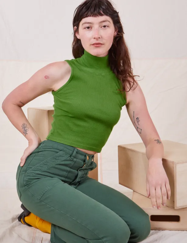 Sleeveless Essential Turtleneck - Bright Olive *FINAL SALE* sold by Big Bud Press