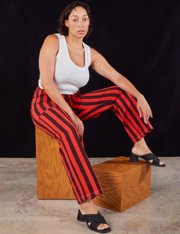 Black Stripe Work Pants - Mustang Red *FINAL SALE* sold by Big Bud Press