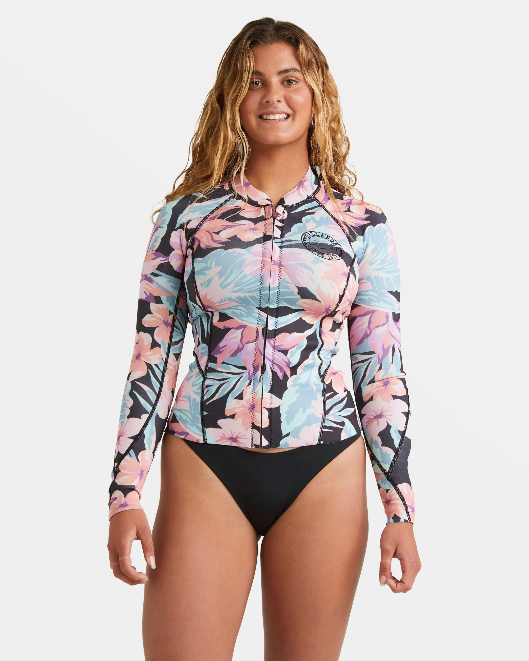 1/1mm Peeky Natural Upcycler Front Zip Wetsuit Jacket - Nights In Paradise sold by Billabong