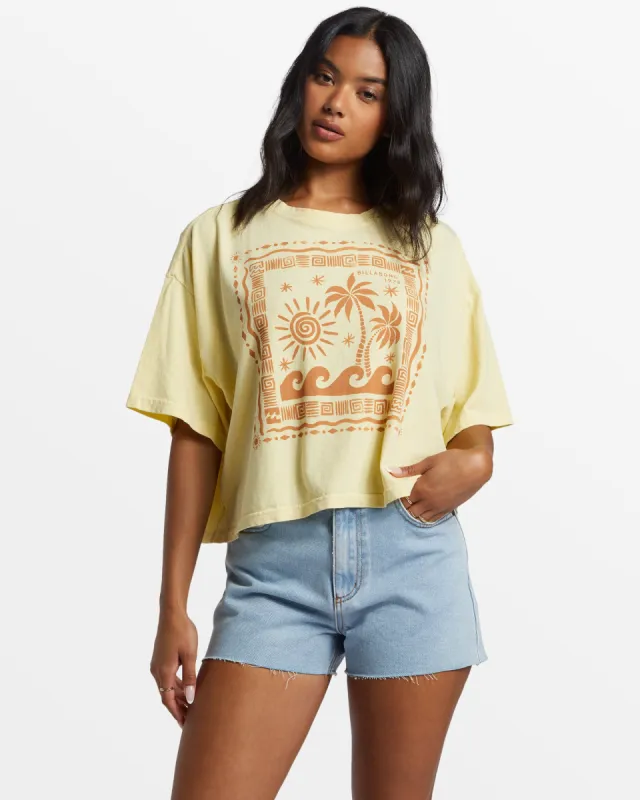 Better Together Cropped Oversized T-Shirt - Mellow Yellow sold by Billabong