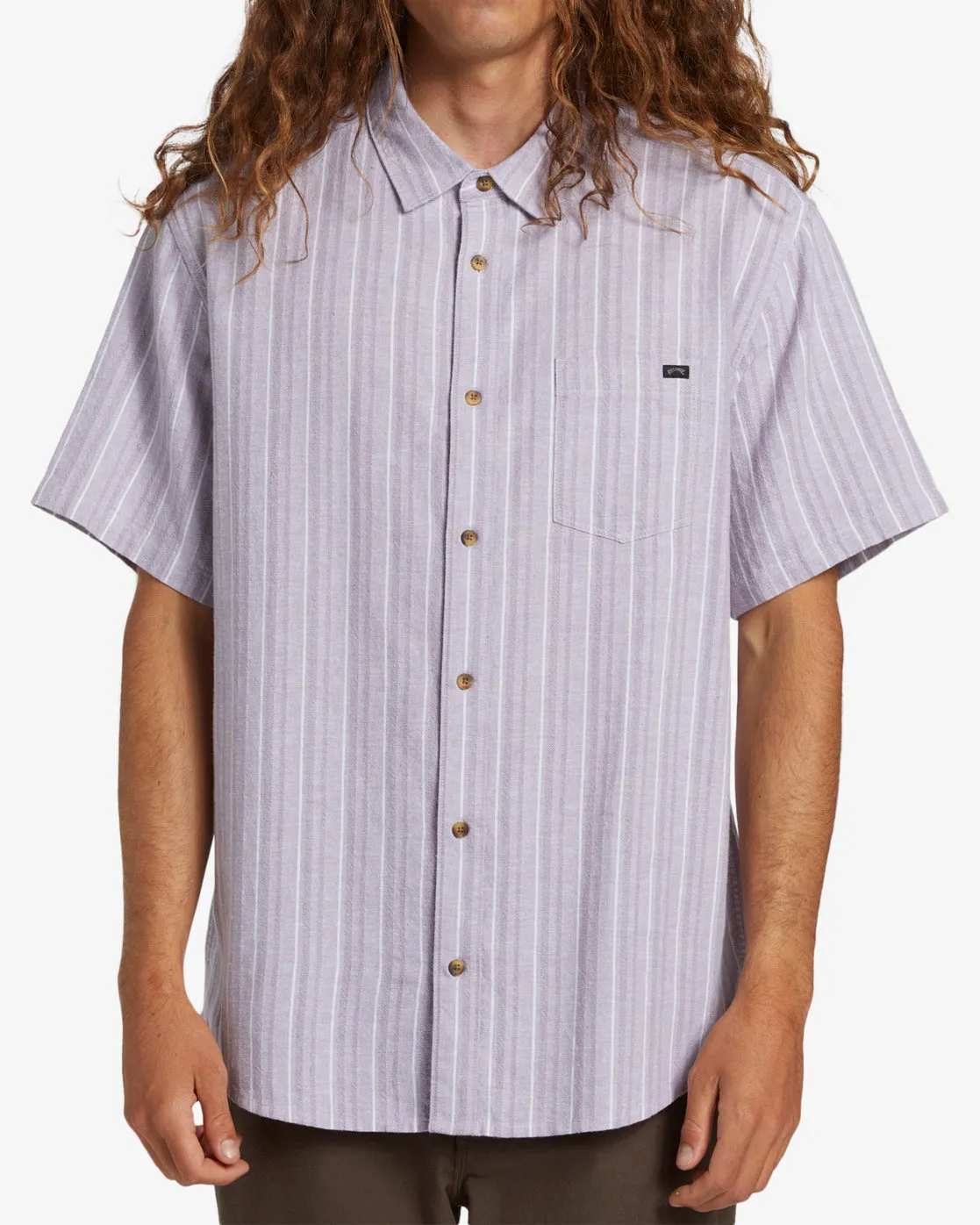All Day Stripe Short Sleeve Shirt - Grey Violet sold by Billabong product image thumbnail 3