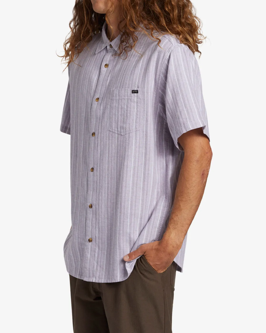 All Day Stripe Short Sleeve Shirt - Grey Violet sold by Billabong product image thumbnail 4