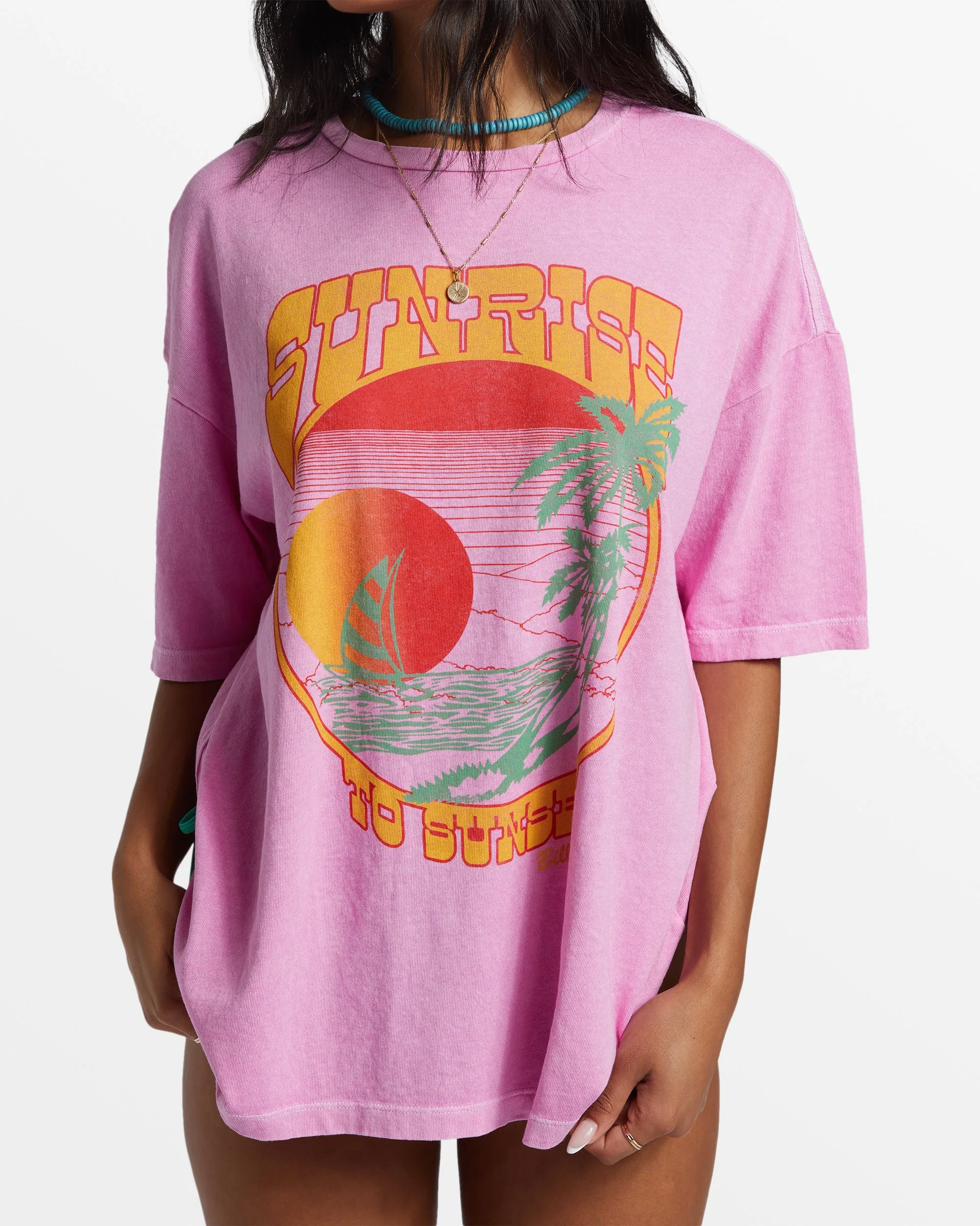 Sunrise To Sunset Oversized T-Shirt - Paradise Pink sold by Billabong product image thumbnail 5