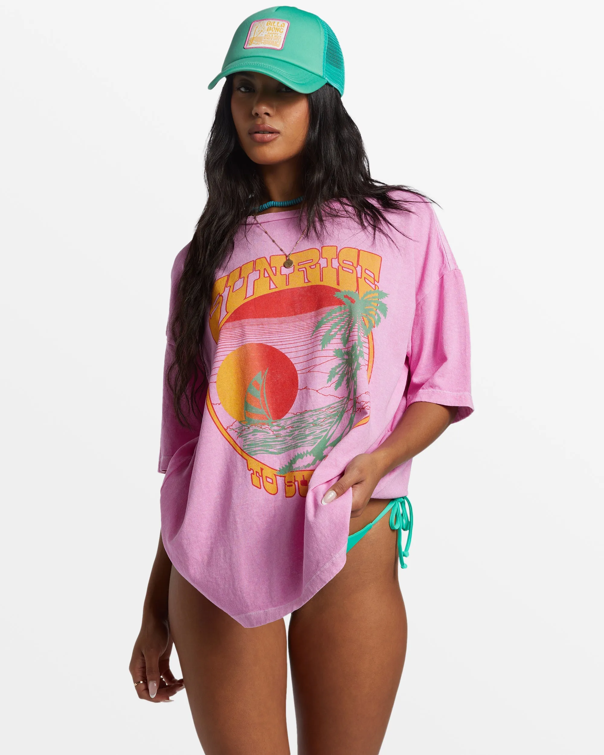 Sunrise To Sunset Oversized T-Shirt - Paradise Pink sold by Billabong product image thumbnail 2