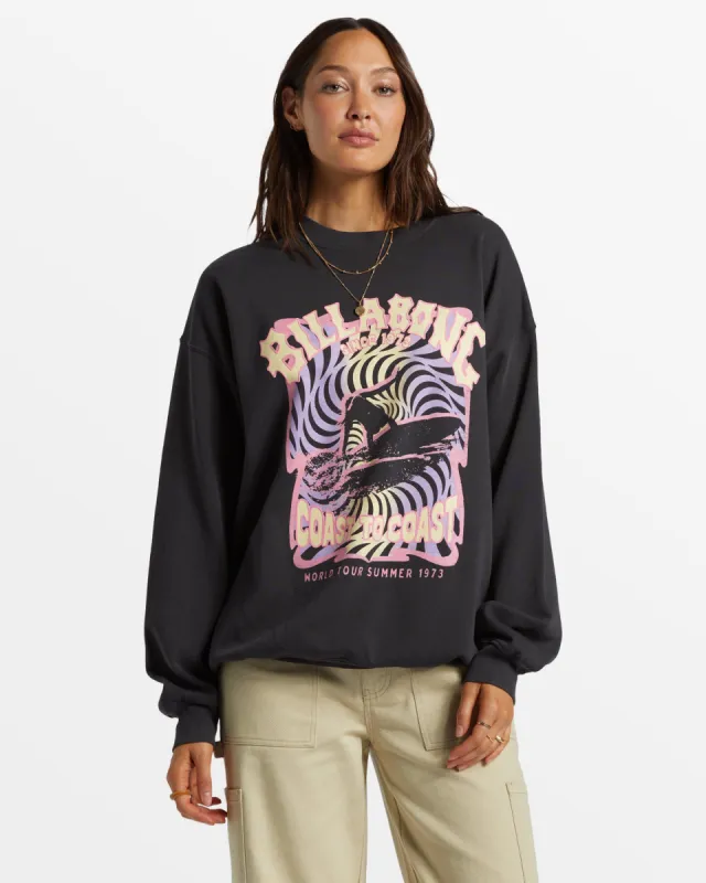 Ride In Oversized Crewneck Sweatshirt - Black Sands sold by Billabong