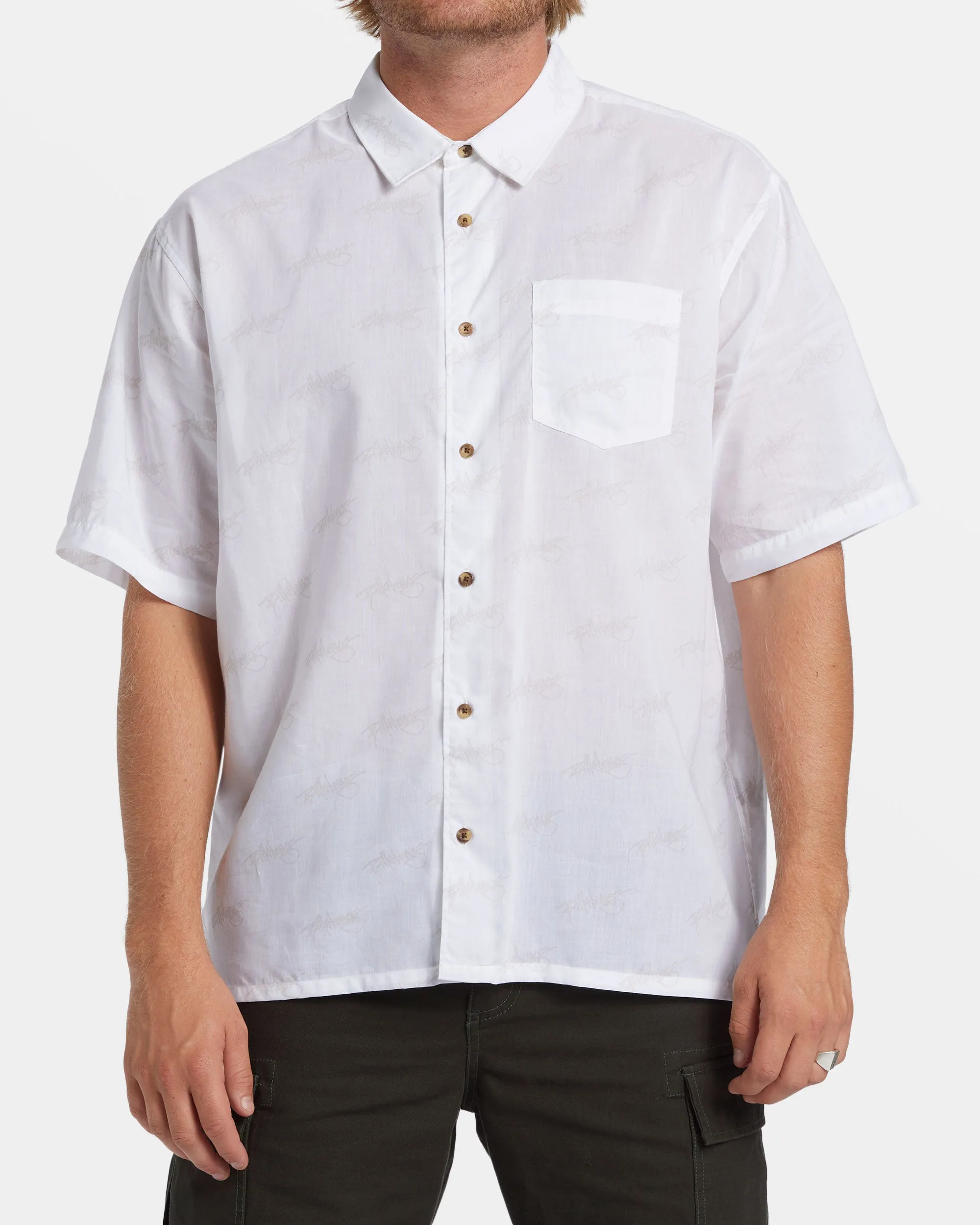 Script Short Sleeve Shirt - White sold by Billabong