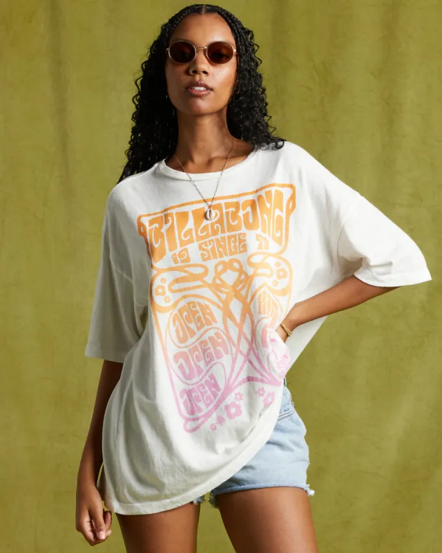 Open Heart T-Shirt - Salt Crystal sold by Billabong