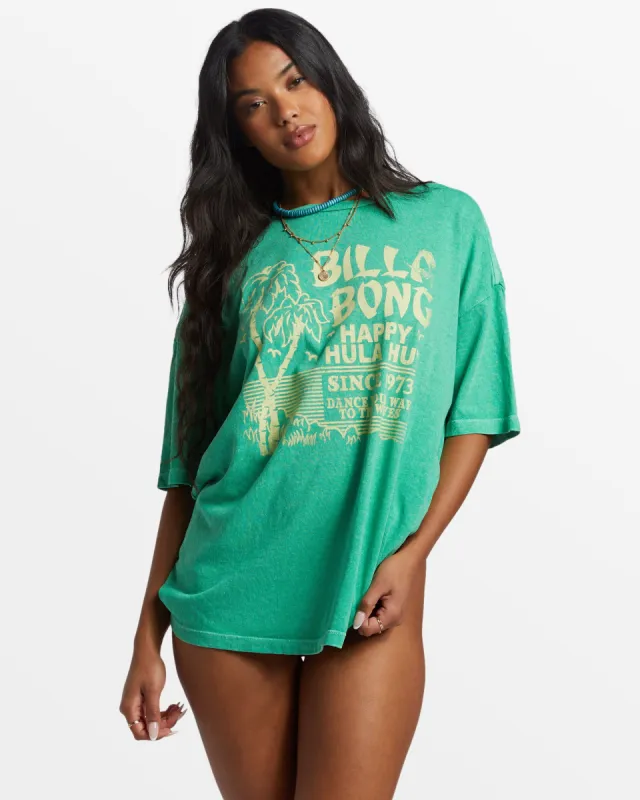 Hula Hut Oversized T-Shirt - Tropical Green sold by Billabong